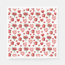 Red mönster med hjärtan för valentins dag