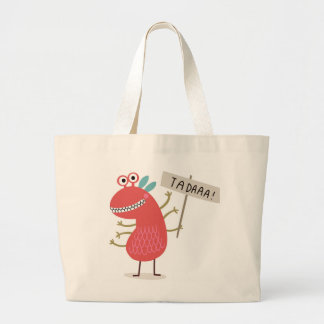 RED MONSTER TA DAAA! PERSONLIG Tote Bag Jumbo Tygkasse