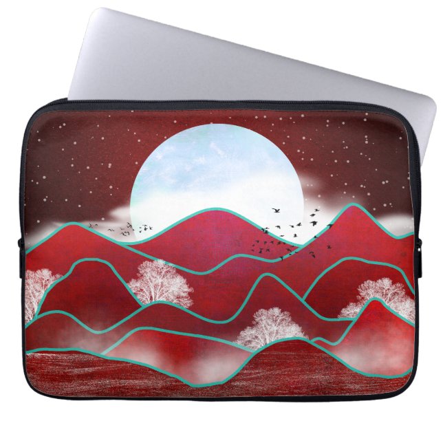 Red Moonrise Laptop Fodral (Framsidan)