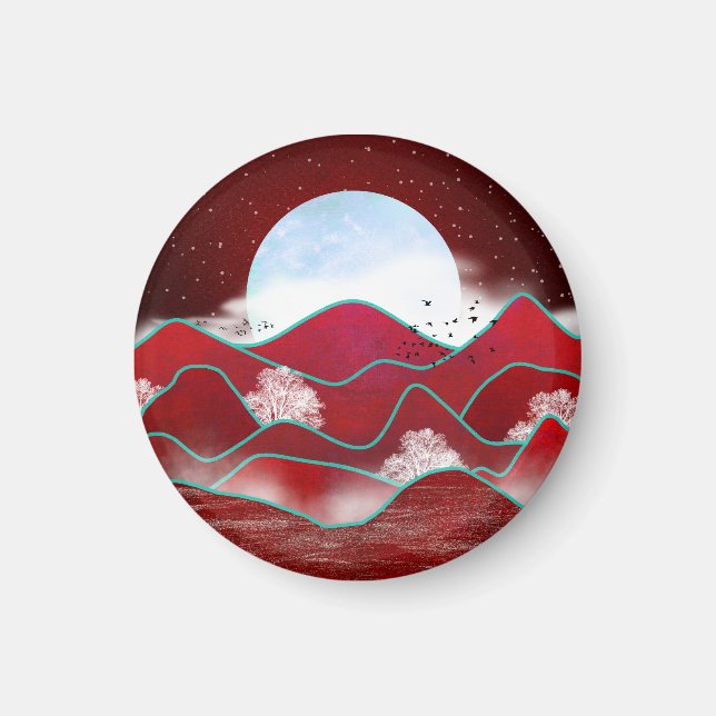 Red Moonrise Magnet (Framsidan)