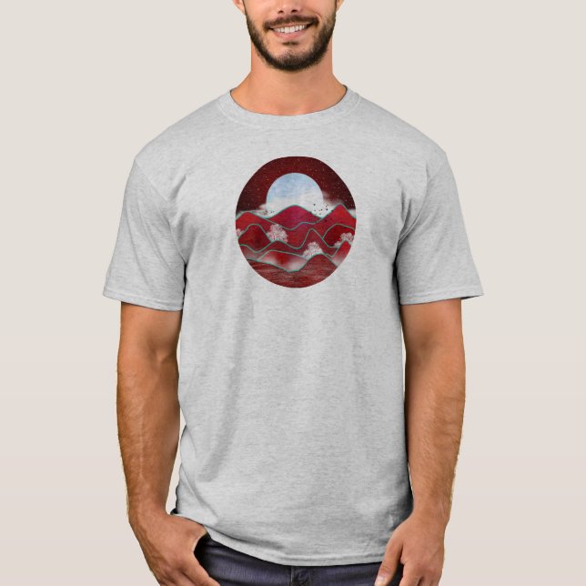 Red Moonrise T Shirt (Framsida)