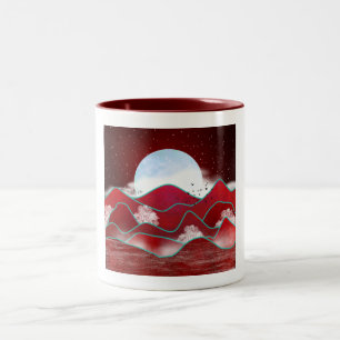 Red Moonrise Två-Tonad Mugg