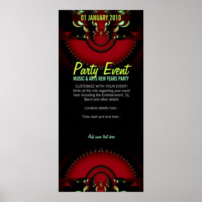 RED MÖRK FANTASY Party Poster (Framsidan)