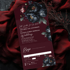 Red Mörk Moody Romantic Black Peony Gothic Bröllop
