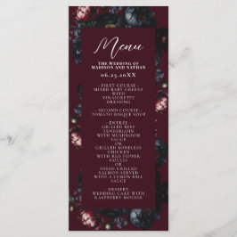 Red Mörk Moody Romantic Black Peony Gothic Bröllop Meny