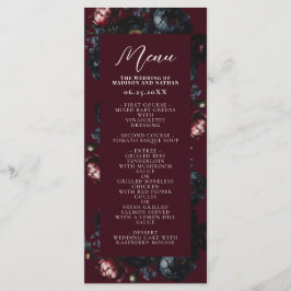 Red Mörk Moody Romantic Black Peony Gothic Bröllop Meny