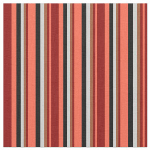 Red, Mörk Red, Sienna, Light Grått & Black Färgad Tyg