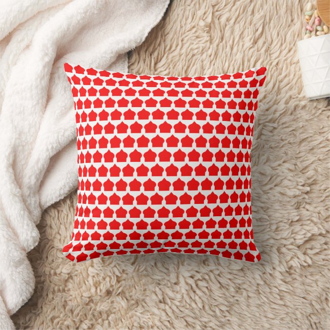Red Moroccan Design Kudde (Filt)