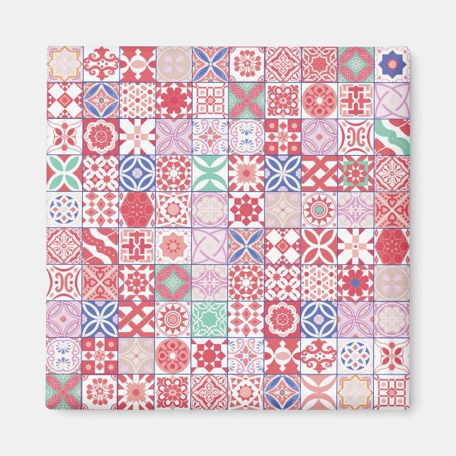 Red Moroccan-plattan Magnet (Framsidan)