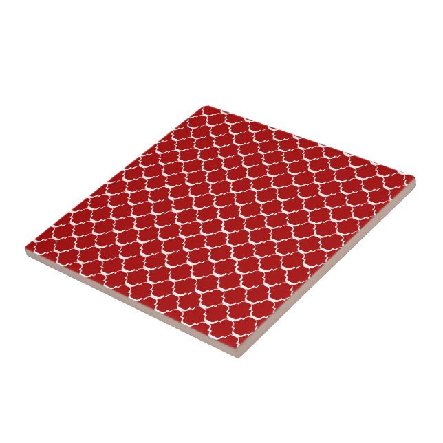 Red Moroccan Stil Kakelplatta (Sidan)