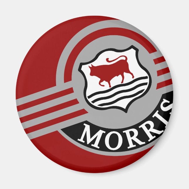 Red Morris Minor Fridge Magnet (Framsidan)