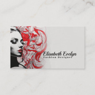 Red Motif och Plant Silhouette Ornamental g654 Visitkort