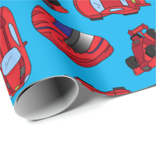 Red Motor Sport Tävla Car Boys Birthday Presentpapper