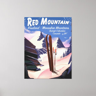 Red Mountain British Columbia, Kanada-skidor poste Canvastryck