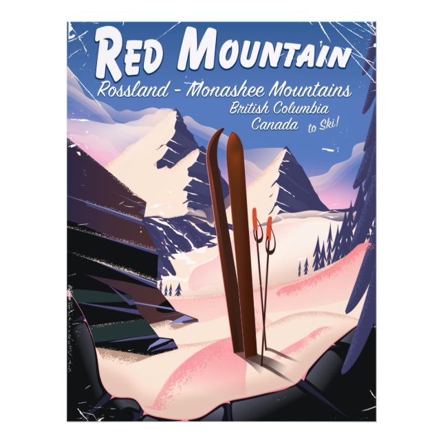 Red Mountain British Columbia, Kanada skidposter Fototryck (Framsidan)