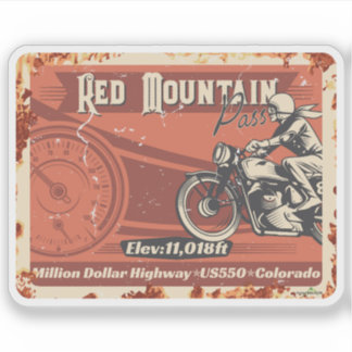 Red Mountain Pass Colorado Motorcykel 01 Klistermä Klistermärken
