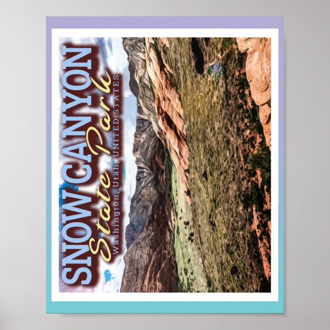 RED MOUNTAINS - SNÖ CANYON STATE PARK - UTAH USA POSTER (Framsidan)