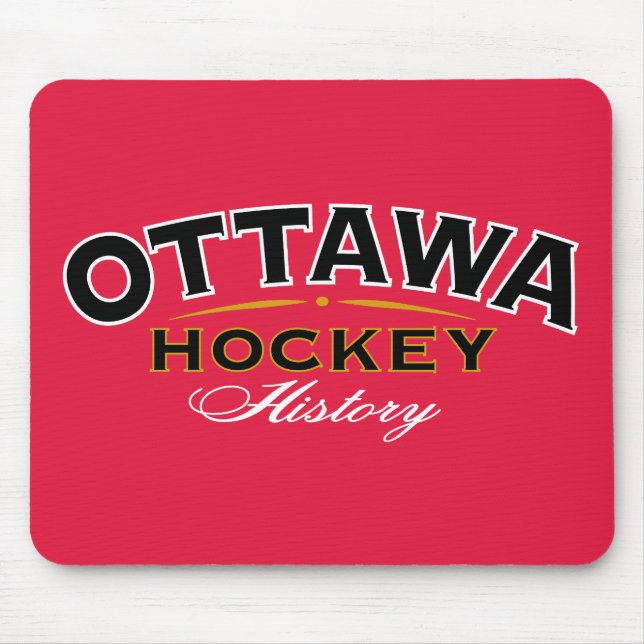 Red Mouse Pad-trad för Ottawa Hockey History Musmatta (Framsidan)