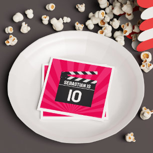 Red Movie Night Clapperboard Barns födelsedag Part Pappersservett