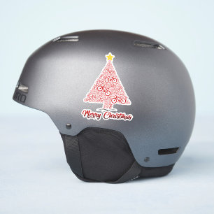Red Mtb Bicycle Julgran God jul Klistermärken