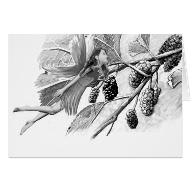 Red Mulberry Träd Fairy Hälsningskort (Framsidan Horizontal)