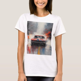 Red Muscle Car med huvudet på T Shirt