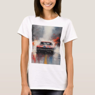 Red Muscle Car med huvudet på T Shirt
