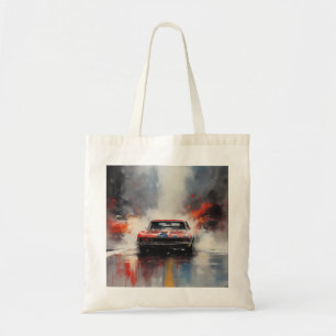 Red Muscle Car med huvudet på Tygkasse
