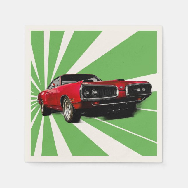 Red Muscle Car Pappersservett (Framsidan)
