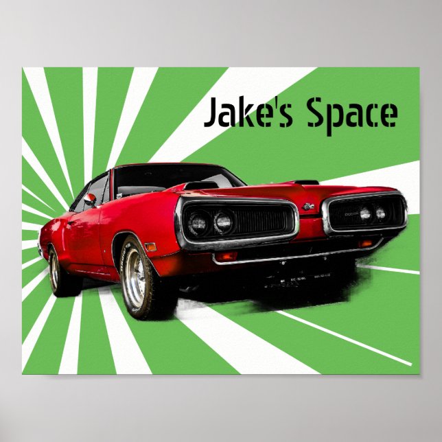 Red Muscle Car Poster (Framsidan)