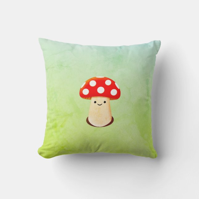 Red Mushroom Anpassningsbar Kudde (Framsida)