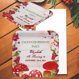 Red Mushroom Berry Garden Toadstool Födelsedagsfes