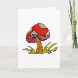 Red Mushroom Blank Card Kort