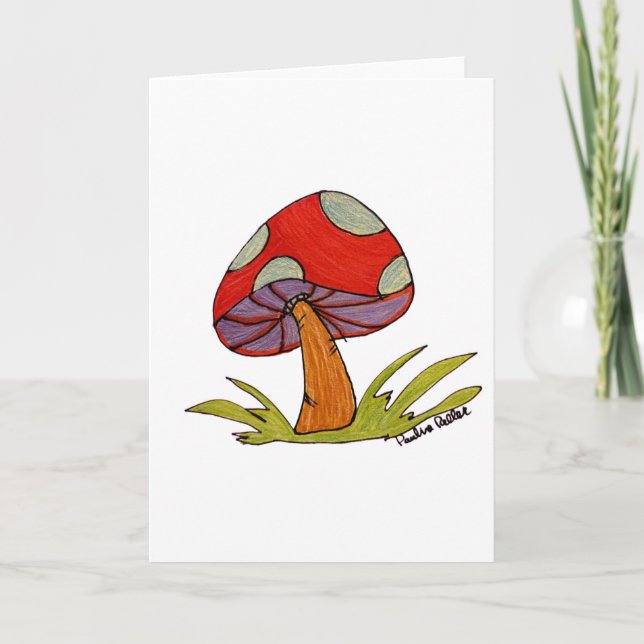 Red Mushroom Blank Card Kort (Framsida)