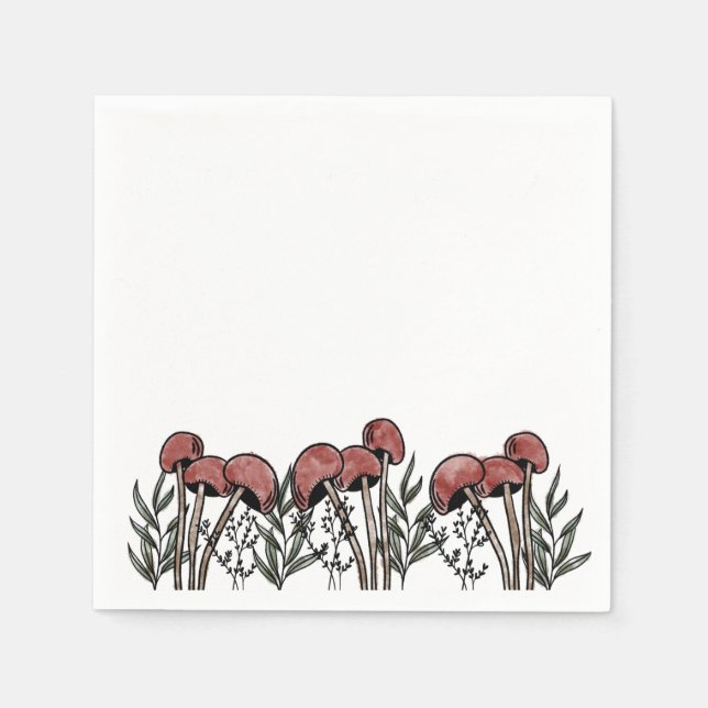 Red Mushroom Caps Pappersservett (Framsidan)