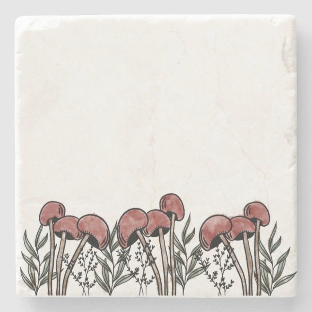 Red Mushroom Caps Stenunderlägg (Framsidan)