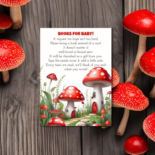 Red Mushroom Fungi Woodland Bokar för Baby Tilläggskort (Skapare uppladdad)
