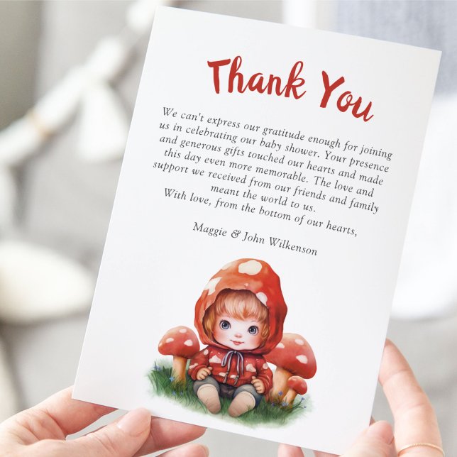 Red Mushroom Girl Baby Shower Tack (Skapare uppladdad)