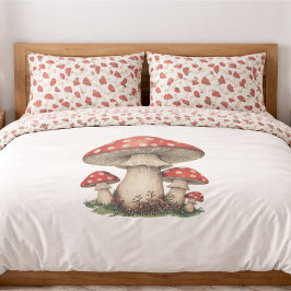 Red Mushroom Pattern - Retro Cottagecore Set of 2