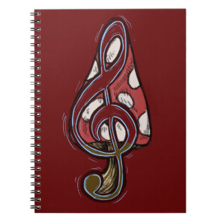 Red Mushroom Piano Forest Notebook Anteckningsbok