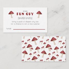 Red Mushroom Roligt Guy Baby Shower Diaper Raffle Tilläggskort