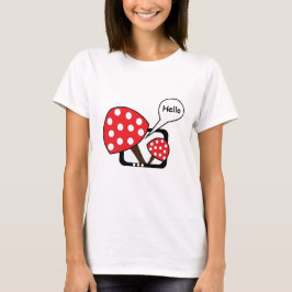 Red Mushroom som säger Hej från TV T Shirt
