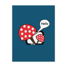 Red Mushroom som säger Hej från TV