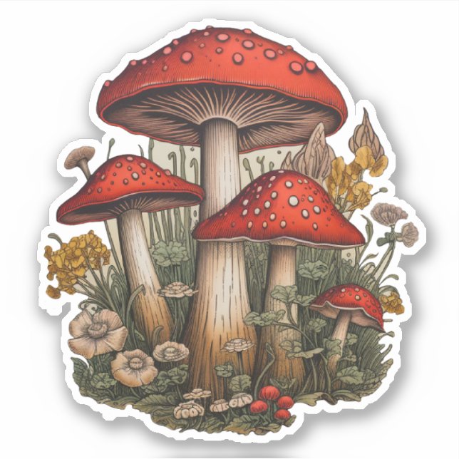 Red Mushroom Sticker Klistermärken (Framsida)