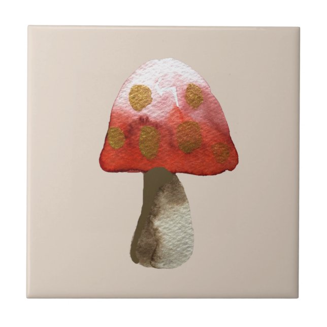 Red Mushroom Toadstool magi Kakelplatta (Framsidan)