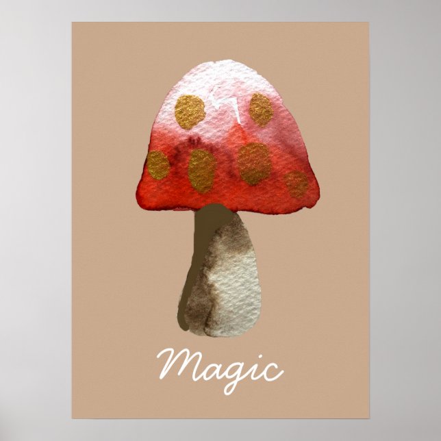 Red Mushroom Toadstool magi Poster (Framsidan)