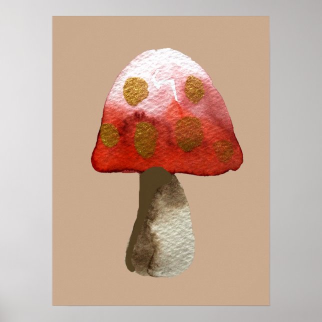 Red Mushroom Toadstool magi Poster (Framsidan)