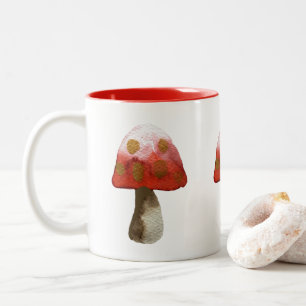 Red Mushroom Toadstool magi Två-Tonad Mugg