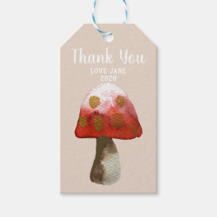 Red Mushroom Toadstool magi Vinetikett Presentetikett