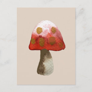 Red Mushroom Toadstool magi Vykort